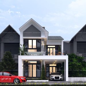 NHÀ VUÔNG 2 TẦNG MÁI THÁI - ANH LONG